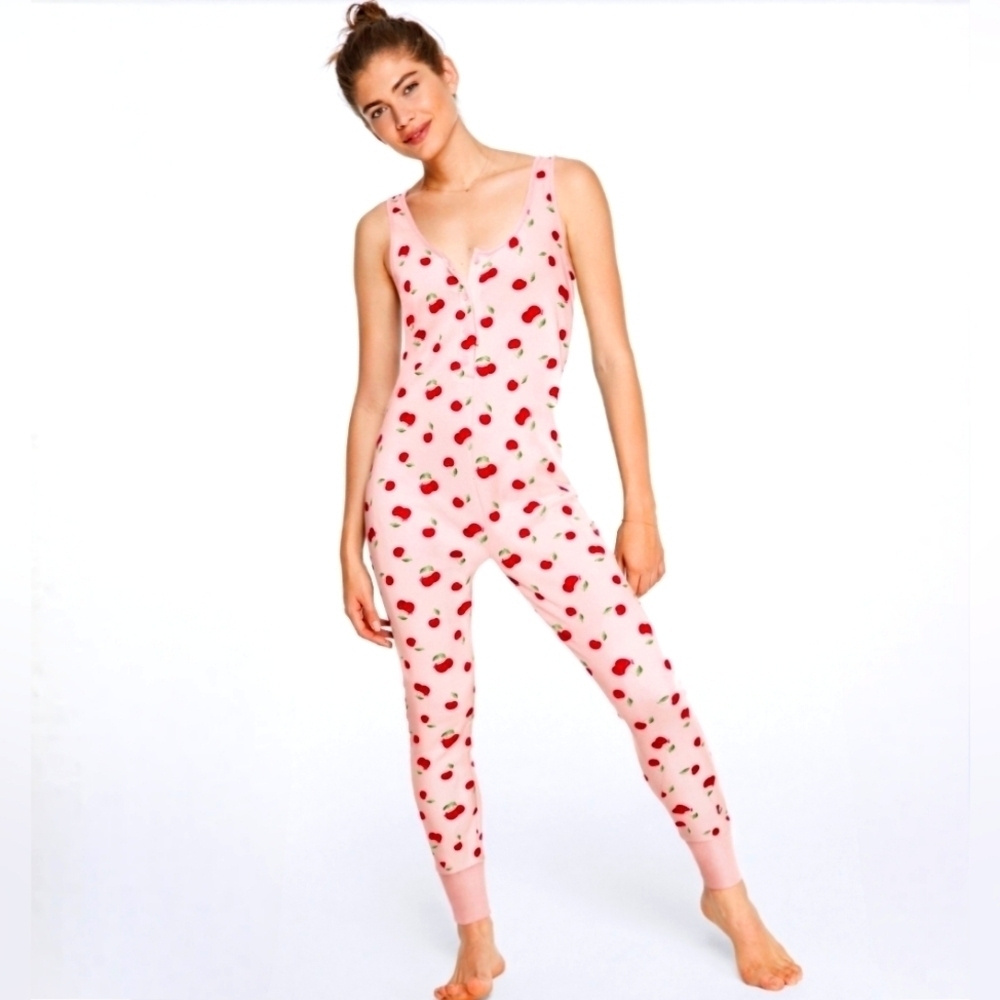 Pink Victorias Secret One Piece Cherry Cotton Jumper M